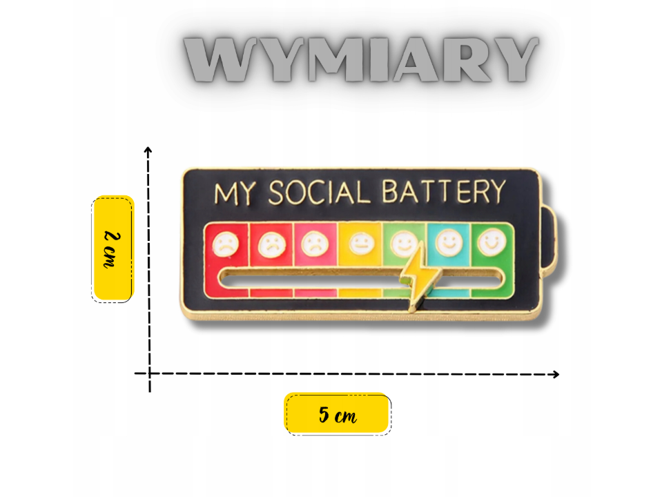 Przypinka SOCIAL BATTERY czarna